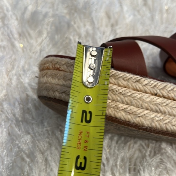 Lanvin Espadrille Crisscross Sandals Wedge Platform Brown Used Once - Picture 7 of 14